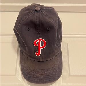 Vintage Wash Navy Phillies Cap with Red Logo